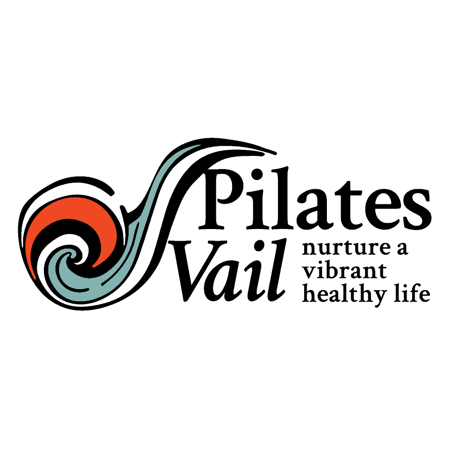 Pilates Vail - Logo C orange sea w tag